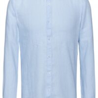 HUGO Extra Slim-Fit ELVORINI Leinen-Hemd mit Stehkragen hellblau 459