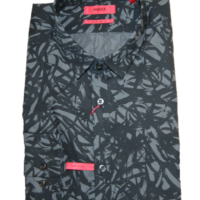 HUGO Extra Slim-Fit Hemd Ero3-W aus Baumwolle mit Blumenprint schwarz 001