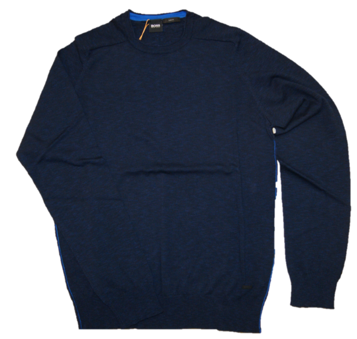BOSS Pullover KABRIO  aus gestrickter Baumwolle mit Paspel-Details dunkelblau BOSS Pullover KABRIO  aus gestrickter Baumwolle mit Paspel-Details dunkelblau