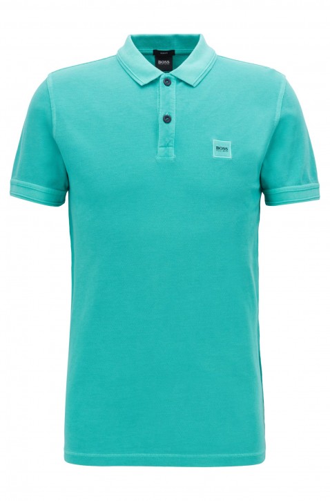 BOSS Slim-Fit Poloshirt Prime aus gewaschenem Baumwoll-Piqué grün 443 BOSS Slim-Fit Poloshirt Prime aus gewaschenem Baumwoll-Piqué grün 443