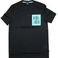 HUGO BOSS T-Shirt TAMES 12 aus Baumwolle mit Monogramm-Print dunkelblau 402