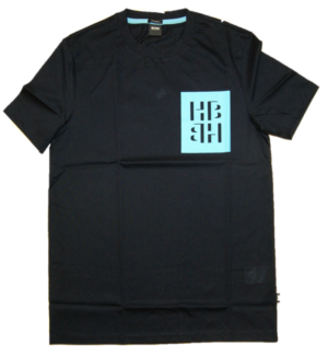 HUGO BOSS T-Shirt TAMES 12 aus Baumwolle mit Monogramm-Print dunkelblau 402