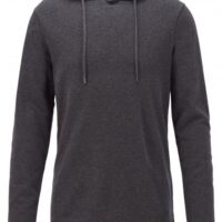 HUGO BOSS Kapuzen-Longsleeve THOODY aus Baumwolle mit Waffelstruktur dunkelblau 404 HUGO BOSS Kapuzen-Longsleeve THOODY aus Baumwolle mit Waffelstruktur dunkelblau 404