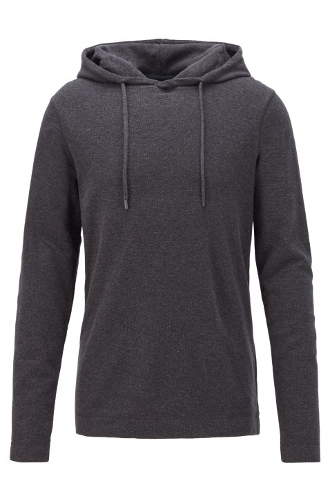 HUGO BOSS Kapuzen-Longsleeve THOODY aus Baumwolle mit Waffelstruktur dunkelblau 404 HUGO BOSS Kapuzen-Longsleeve THOODY aus Baumwolle mit Waffelstruktur dunkelblau 404