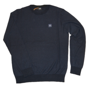 BOSS Pullover KARSTEN aus strukturiertem Jacquard Farbe dunkelblau 404