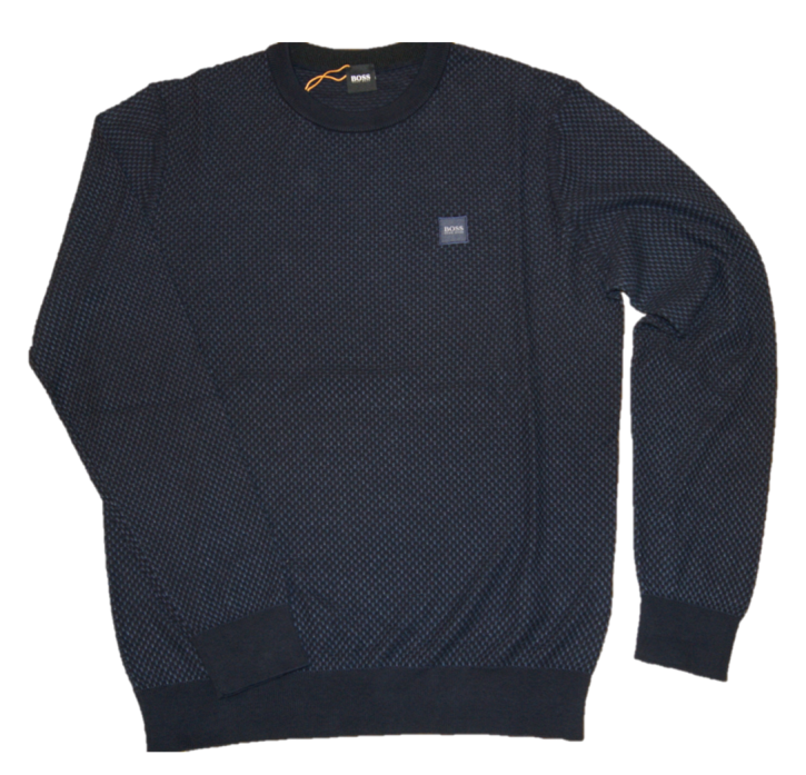 BOSS Pullover KARSTEN aus strukturiertem Jacquard Farbe dunkelblau 404 BOSS Pullover KARSTEN aus strukturiertem Jacquard Farbe dunkelblau 404