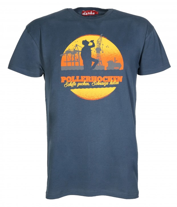 DERBE Pollerhocken Navy Herren T-Shirt Dunkelblau DERBE Pollerhocken Navy Herren T-Shirt Dunkelblau
