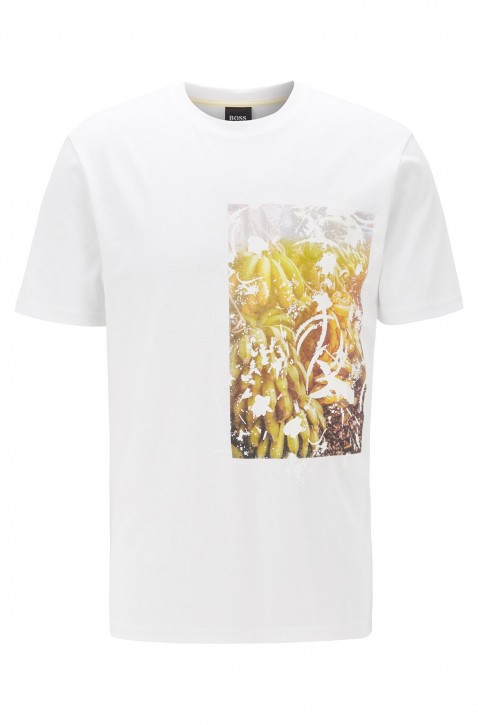 BOSS Recycelbares T-Shirt TROAAR 1 aus reiner Baumwolle mit PVC-freiem Foto-Print weiss 100 BOSS Recycelbares T-Shirt TROAAR 1 aus reiner Baumwolle mit PVC-freiem Foto-Print weiss 100