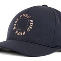 BOSS Cap aus Stretch-Canvas CAP-CIRCLE mit Logo-Schriftzug in Mattgold dblau 410