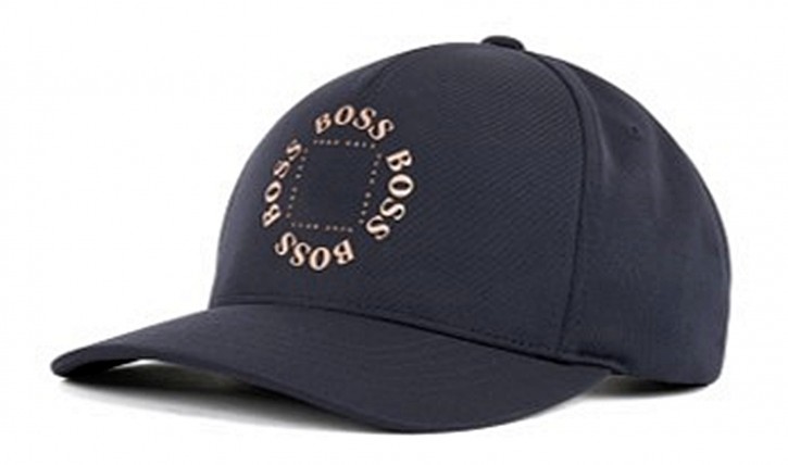 BOSS Cap aus Stretch-Canvas CAP-CIRCLE mit Logo-Schriftzug in Mattgold dblau 410 BOSS Cap aus Stretch-Canvas CAP-CIRCLE mit Logo-Schriftzug in Mattgold dblau 410