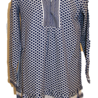 CECILIE COPENHAGEN Kleid LYNETTED RESS mit 3/4 Ärmeln und Polokragen in Kufiaymuster blau 245 CECILIE COPENHAGEN Kleid LYNETTED RESS mit 3/4 Ärmeln und Polokragen in Kufiaymuster blau 245