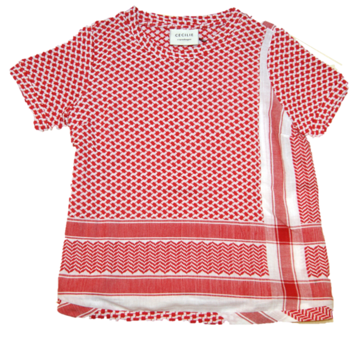 CECILIE COPENHAGEN Damen SHIRT O SHORT SLEEVES mit Kufiaymuster rot 253 CECILIE COPENHAGEN Damen SHIRT O SHORT SLEEVES mit Kufiaymuster rot 253