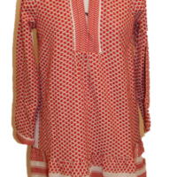CECILIE COPENHAGEN Kleid LYNETTED RESS mit 3/4 Ärmeln und Polokragen in Kufiaymuster rot 253 CECILIE COPENHAGEN Kleid LYNETTED RESS mit 3/4 Ärmeln und Polokragen in Kufiaymuster rot 253