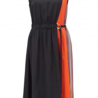 BOSS Seidenkleid CHANTI_1 mit D-Ring-Gürtel und Schlüssellochausschnitt BOSS Seidenkleid CHANTI_1 mit D-Ring-Gürtel und Schlüssellochausschnitt