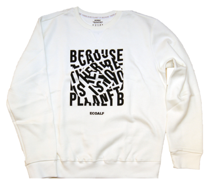 ECOALF Sweatshirt SAN DIEGO UNISEX mit Blockprint auf der Vorderseite Farbe off white 001 ECOALF Sweatshirt SAN DIEGO UNISEX mit Blockprint auf der Vorderseite Farbe off white 001