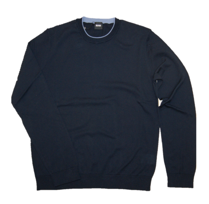 BOSS Pullover FABELLO 1 aus reinem Baumwoll-Jersey  dunkelblau 402 BOSS Pullover FABELLO 1 aus reinem Baumwoll-Jersey  dunkelblau 402