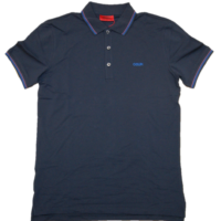 HUGO Poloshirt Dinoso202 aus Stretch-Baumwolle mit Streifen-Einfassung  blau 405