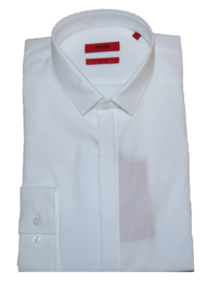 HUGO Hemd ERNIE Extra Slim Fit mit verdeckter Knopfleiste weiss 199