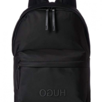 HUGO Rucksack RECORD_BACKPACK aus Nylon-Gabardine mit spiegelverkehrtem Logo-Aufnäher HUGO Rucksack RECORD_BACKPACK aus Nylon-Gabardine mit spiegelverkehrtem Logo-Aufnäher