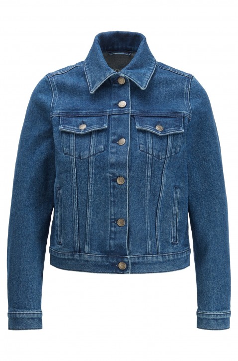 BOSS Regular-Fit Jacke J90 COMPTON aus Stretch-Denim mit Logo hinten BOSS Regular-Fit Jacke J90 COMPTON aus Stretch-Denim mit Logo hinten