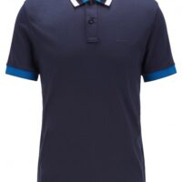 BOSS Poloshirt Phillipson 67 aus Baumwolle mit gestreiftem Kragen dblau 402 BOSS Poloshirt Phillipson 67 aus Baumwolle mit gestreiftem Kragen dblau 402