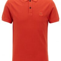 BOSS Slim-Fit Poloshirt Prime aus gewaschenem Baumwoll-Piqué dunkelorange 805 BOSS Slim-Fit Poloshirt Prime aus gewaschenem Baumwoll-Piqué dunkelorange 805