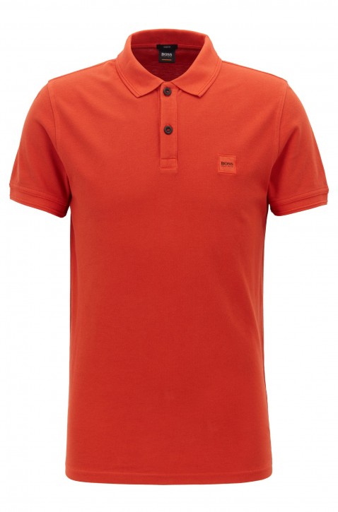 BOSS Slim-Fit Poloshirt Prime aus gewaschenem Baumwoll-Piqué dunkelorange 805 BOSS Slim-Fit Poloshirt Prime aus gewaschenem Baumwoll-Piqué dunkelorange 805