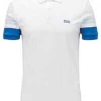 BOSS Poloshirt PAULE 1mit Streifen-Dessin an den Ärmeln weiss 100 BOSS Poloshirt PAULE 1mit Streifen-Dessin an den Ärmeln weiss 100