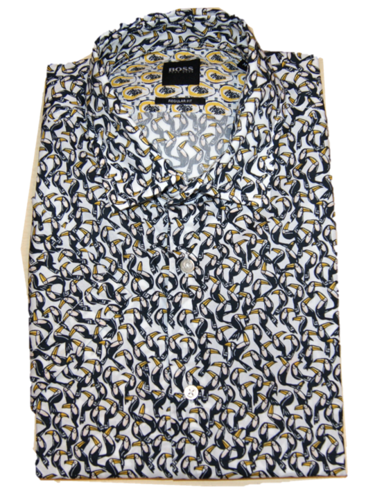 BOSS Regular-Fit Hemd RASH aus Baumwolle mit Vogel Motiv BOSS Regular-Fit Hemd RASH aus Baumwolle mit Vogel Motiv
