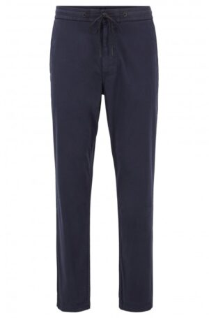 BOSS Tapered-Fit Hose SABRIEL 1aus elastischem Baumwoll-Twill mit Tunnelzugbund dunkelblau 404