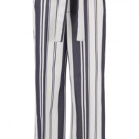 BOSS Regular-Fit Hose SELENORE in Cropped-Länge mit Streifen-Mix und Bindegürtel BOSS Regular-Fit Hose SELENORE in Cropped-Länge mit Streifen-Mix und Bindegürtel