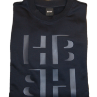 BOSS Sweatshirt STADLER 36 aus French Terry mit Monogramm-Print dunkelblau 402 BOSS Sweatshirt STADLER 36 aus French Terry mit Monogramm-Print dunkelblau 402