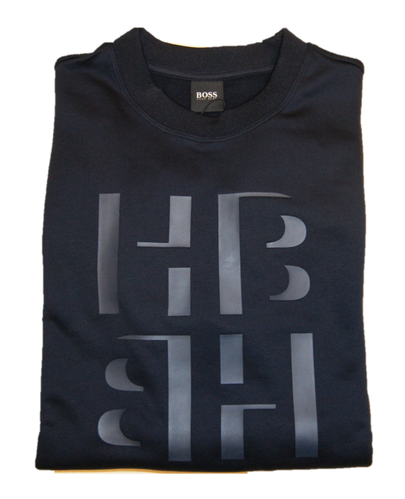 BOSS Sweatshirt STADLER 36 aus French Terry mit Monogramm-Print dunkelblau 402 BOSS Sweatshirt STADLER 36 aus French Terry mit Monogramm-Print dunkelblau 402