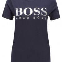 HUGO BOSS T-Shirt Tecatch aus Baumwoll-Jersey mit Logo aus Print-Mix dunkelblau 466