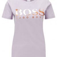 HUGO BOSS T-Shirt Tecatch aus Baumwoll-Jersey mit Logo aus Print-Mix flieder 531