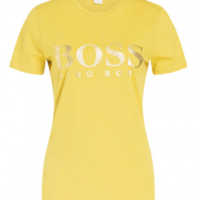 HUGO BOSS T-Shirt Tecatch aus Baumwoll-Jersey mit Logo aus Print-Mix gelb 730