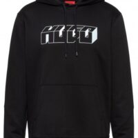 HUGO Kapuzen-Sweatshirt DAZARUS aus French Terry mit reflektierendem Logo schwarz