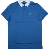 BOSS Poloshirt PADDY 1 aus Interlock-Baumwolle mit mehrfarbigem Kragen blau 434 BOSS Poloshirt PADDY 1 aus Interlock-Baumwolle mit mehrfarbigem Kragen blau 434