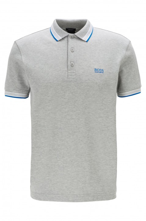 BOSS Poloshirt aus Baumwoll-Piqué PADDY mit Logo an der Kragenunterseite grau 062 BOSS Poloshirt aus Baumwoll-Piqué PADDY mit Logo an der Kragenunterseite grau 062