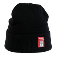 DERBE Mütze Bonnet feingerippt mit Umschlag und DERBE Logo schwarz DERBE Mütze Bonnet feingerippt mit Umschlag und DERBE Logo schwarz