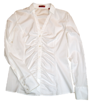 HUGO Bluse EDMA mit V-Ausschnitt und Kragen  Farbe weiss 199