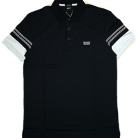BOSS Poloshirt PAULE 1mit Streifen-Dessin an den Ärmeln  schwarz 001 BOSS Poloshirt PAULE 1mit Streifen-Dessin an den Ärmeln  schwarz 001