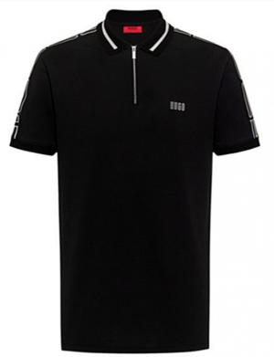 HUGO Poloshirt DOLMAR203 aus Baumwoll-Piqué mit Reißverschluss und Logo-Tape an den Ärmeln