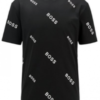 HUGO BOSS T-Shirt Tiburt 178_BB aus Baumwoll-Jersey mit durchgehendem Logo-Print