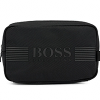 HUGO BOSS Kulturbeutel Pixel_Washbag aus strukturiertem Nylon mit Logo-Print und wasserdichtem Reißverschluss 001 HUGO BOSS Kulturbeutel Pixel_Washbag aus strukturiertem Nylon mit Logo-Print und wasserdichtem Reißverschluss 001