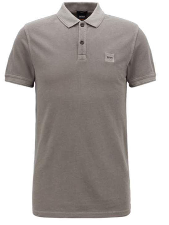 BOSS Slim-Fit Poloshirt Prime aus gewaschenem Baumwoll-Piqué grau 026 BOSS Slim-Fit Poloshirt Prime aus gewaschenem Baumwoll-Piqué grau 026
