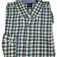 HUGO BOSS Kariertes Slim-Fit Baumwollhemd SVEN_2 Farbe  grün 301 HUGO BOSS Kariertes Slim-Fit Baumwollhemd SVEN_2 Farbe  grün 301