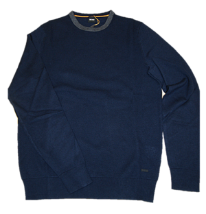 HUGO BOSS Pullover AYAKOP aus strukturiertem Jacquard Farbe dunkelblau 404