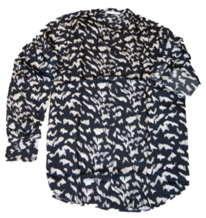 HUGO BOSS Relaxed-Fit Bluse C_BEFELIZE_18 aus Viskose mi Print blau 964