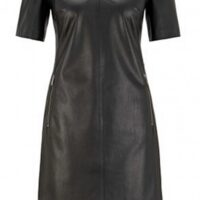 HUGO BOSS Etuikleid C_Dalegyaus Stretch-Kunstleder mit Reißverschluss-Details HUGO BOSS Etuikleid C_Dalegyaus Stretch-Kunstleder mit Reißverschluss-Details